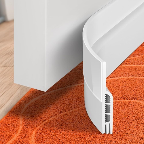White door draft stopper - door,